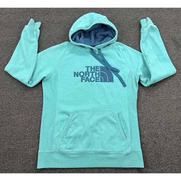 North Face Hoodie Womens Blue Sweatshirt Pullover Hooded Graphic Size Medium - Picture 3 of 9